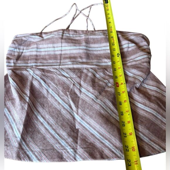 American Eagle Striped Pink Sleeveless Top Linen Cotton Blend Womens Large - Picture 12 of 13
